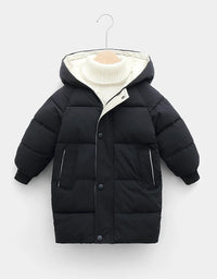 Kids Down Long Outerwear Winter Autumn Teen Cotton Clothes Boys Girls Cotton-Padded Parka Coats Big Children Thicken Warm Jacket
