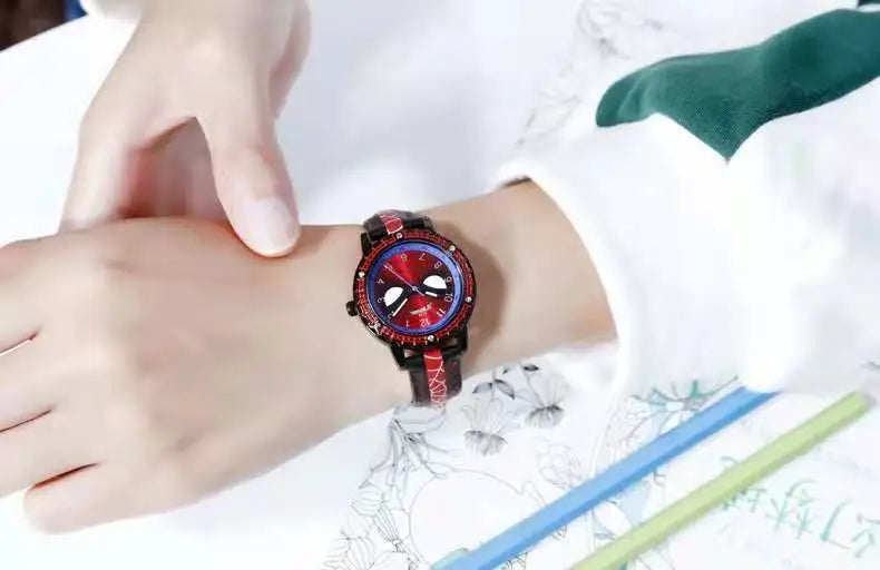 Children Cartoon Watch Boy Primary School Student Clock Spiderman Quartz Watch Luminous Pointer Boy's WristWatch