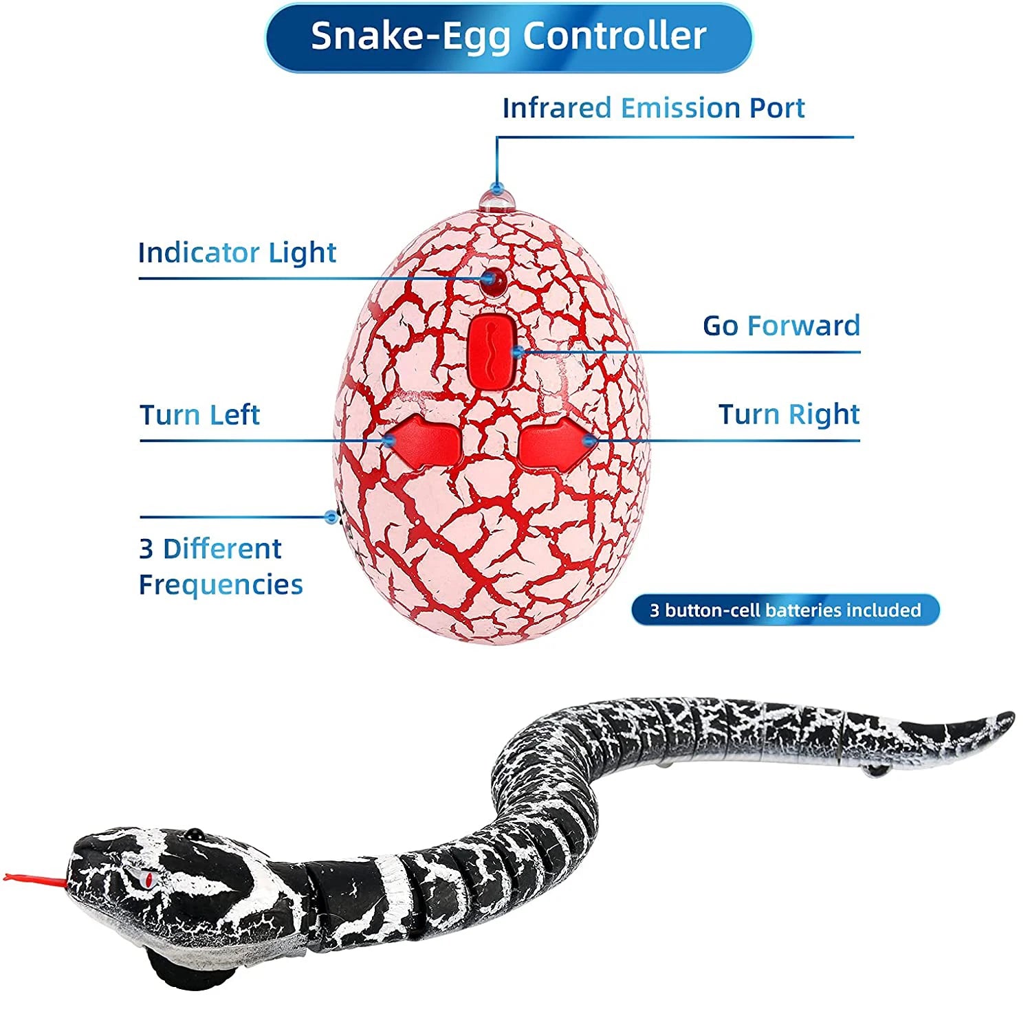 Realistic Remote Control Snake RC Animal Scary Toy Simulated Viper Trick Terrify Mischief Toys for Halloween Children Gift