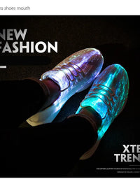 Colorful Led Fiber Optic Shoes For Girls Boys Men Women USB Recharge Glowing Sneakers Man Light Up Shoes Luminous Party Shoes
