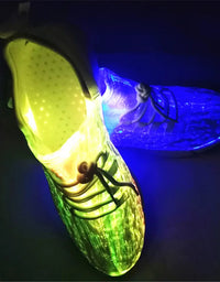 Colorful Led Fiber Optic Shoes For Girls Boys Men Women USB Recharge Glowing Sneakers Man Light Up Shoes Luminous Party Shoes
