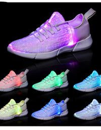 Colorful Led Fiber Optic Shoes For Girls Boys Men Women USB Recharge Glowing Sneakers Man Light Up Shoes Luminous Party Shoes
