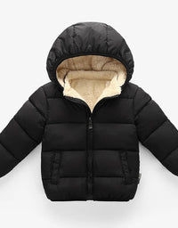 Baby Children Coats Winter Thick Jackets For Boys Warm Plush Thicken Outerwear For Girls Fur Hooded Jacket Kids Clothes Snowsuit
