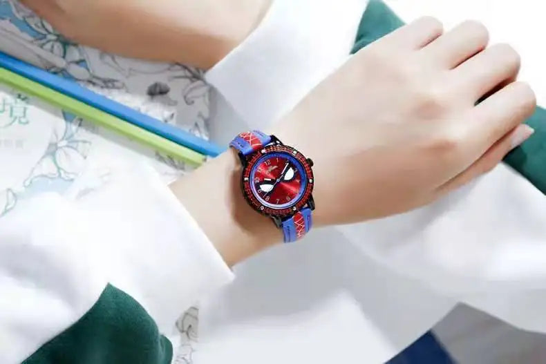 Children Cartoon Watch Boy Primary School Student Clock Spiderman Quartz Watch Luminous Pointer Boy's WristWatch