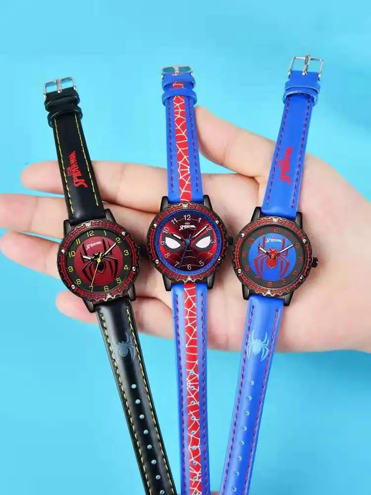 Children Cartoon Watch Boy Primary School Student Clock Spiderman Quartz Watch Luminous Pointer Boy's WristWatch