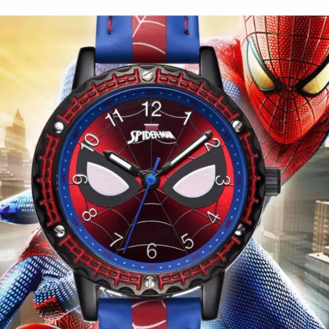 Children Cartoon Watch Boy Primary School Student Clock Spiderman Quartz Watch Luminous Pointer Boy's WristWatch