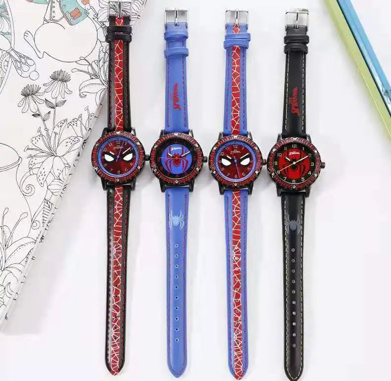 Children Cartoon Watch Boy Primary School Student Clock Spiderman Quartz Watch Luminous Pointer Boy's WristWatch