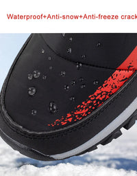 Children Snow Boots 2023 Winter New Mid-calf Waterproof Thick Plush Warm Crampons Non-slip Boots Shoes For Big Girls Boys Kids
