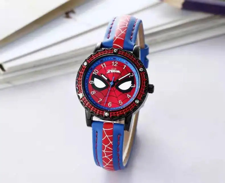 Children Cartoon Watch Boy Primary School Student Clock Spiderman Quartz Watch Luminous Pointer Boy's WristWatch