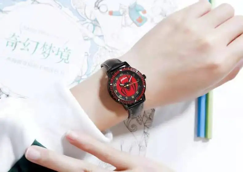 Children Cartoon Watch Boy Primary School Student Clock Spiderman Quartz Watch Luminous Pointer Boy's WristWatch