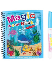 1 Book+1 Pen Reusable Coloring Book Water Painting Book Sensory Early Education Puzzle Drawing Toys
