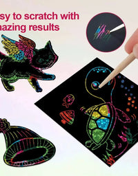 100Pcs Dazzling Scratch Painting Parent Child Interactive Toys Note Cards Handmade Painting
