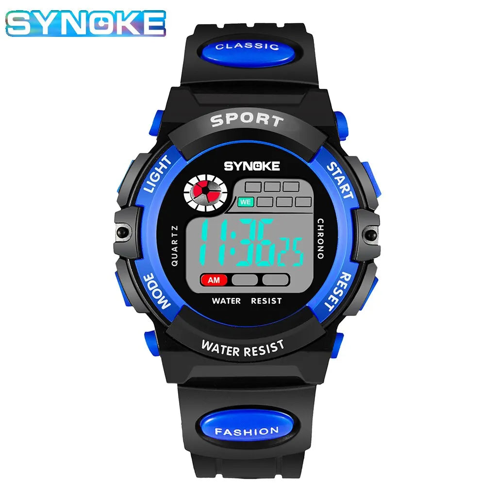 SYNOKE Student Kids Digital Watch Sports Waterproof Boy Electronic Watch Shock Resist Multifunctional Luminous Fashion