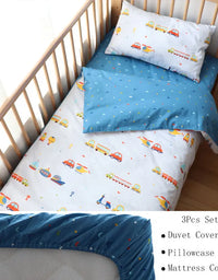 3 Pcs Baby Crib Bedding Set Cotton Bed Linens Boy Girl Cot kit Include Pillowcase Sheet Duvet Cover Children Room Decoration
