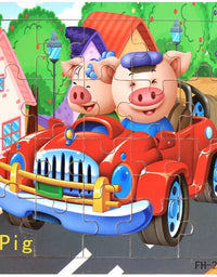 New 20 Piece Wooden 3d Puzzle Cartoon Animal Vehicle Jigsaw Puzzle Montessori Educational Toys For Kids Baby 1 2 3 Years
