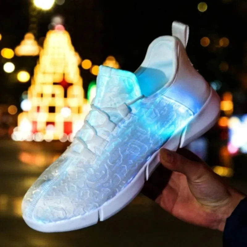 Luminous Sneaker Boy Men Women LED Light Shoes Girl Glowing Children Flashing With Light Adult USB Charge Kids Fiber Optic Shoes