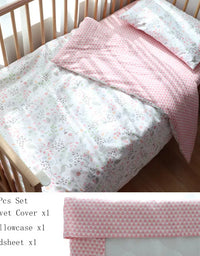 3 Pcs Baby Crib Bedding Set Cotton Bed Linens Boy Girl Cot kit Include Pillowcase Sheet Duvet Cover Children Room Decoration
