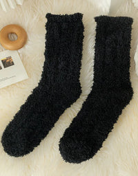 Autumn Winter Coral Velvet Socks Cute Cat Claw Socks For Women Children Girls Middle Tube Thickened Sleep Socks Home Floor Socks
