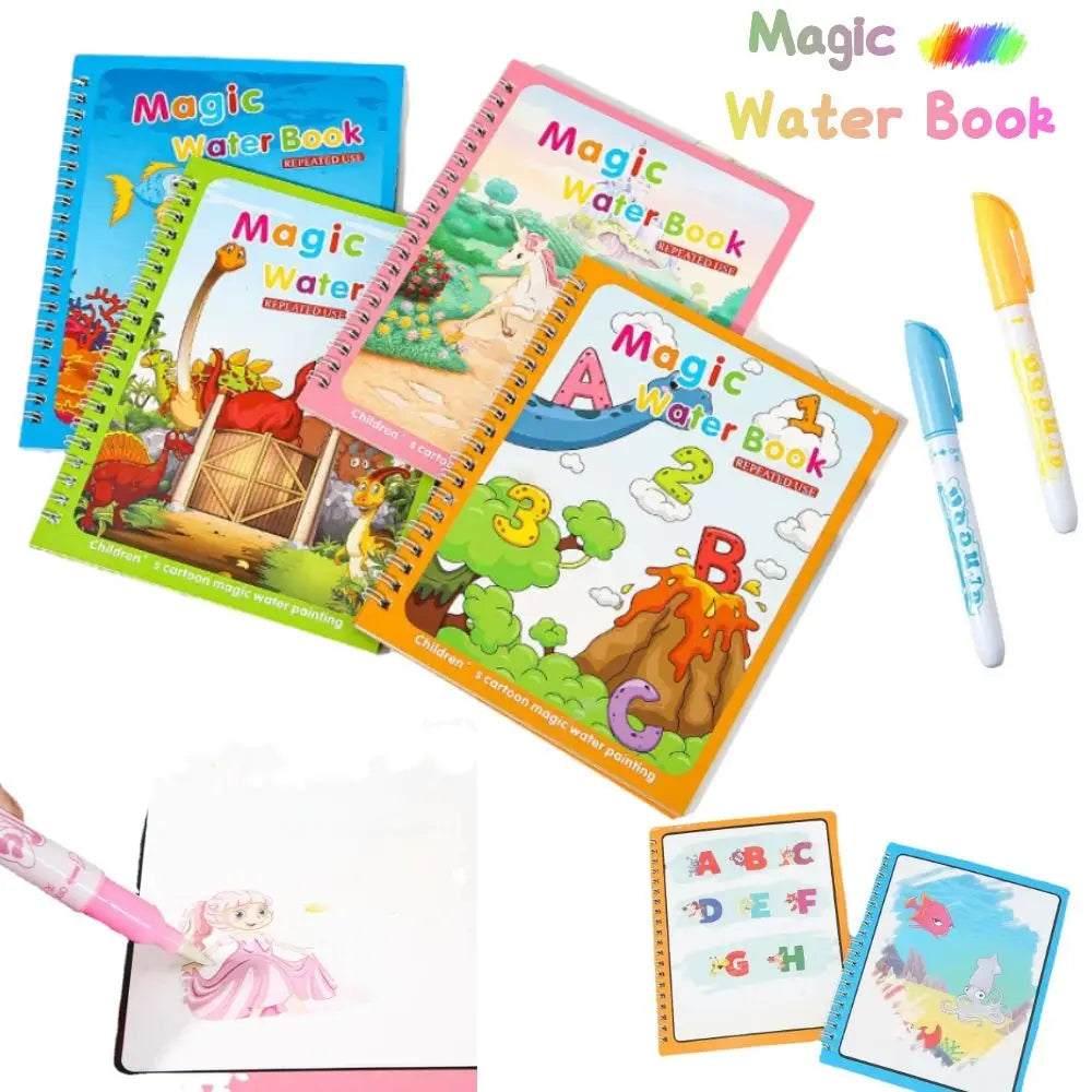 Magical Book Water Drawing Montessori Toys Reusable Coloring Book Early Education Toys Dinosaur Princess Ocean World Letters