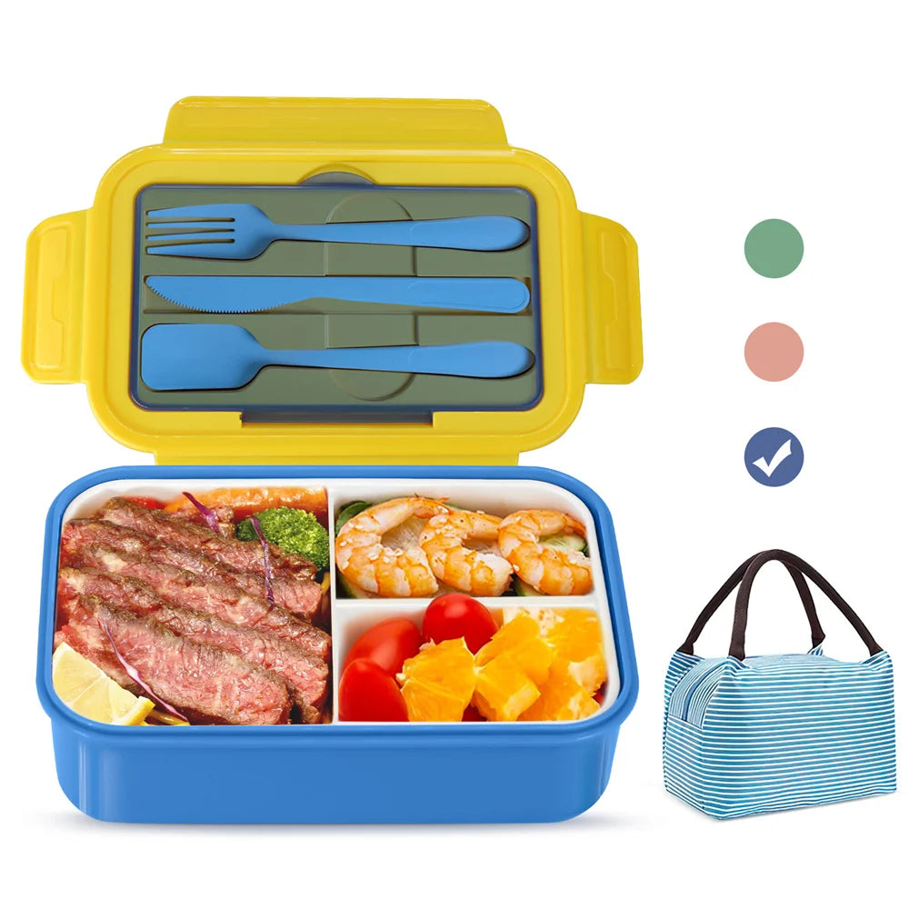 Lunch Box Food Warmer Portable Kids Childen Food Container In The Microwave Heating Leakproof Thicker PP Plastic Split Lunch Box