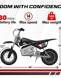 Electric Bike Kids Ride on 24V Electric Toy Motocross Motorcycle Dirt Bike, Speeds Up To 14 MPH, Ebiketoy gift for kids
