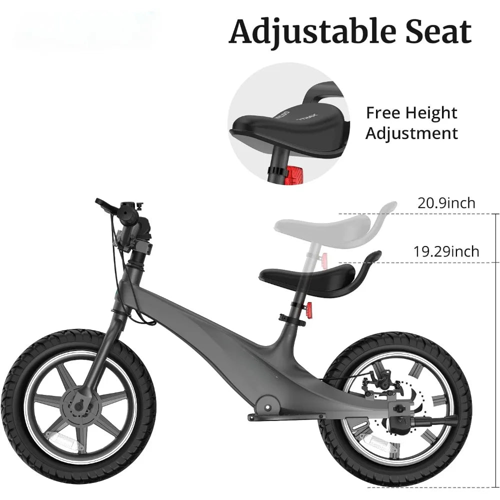 Electric Bike for Kids,250W 12MPH14"15.5Miles Max Range and Adjustable Seat,Balance Bike for Kid 5-8 Years,Electric Balance Bike