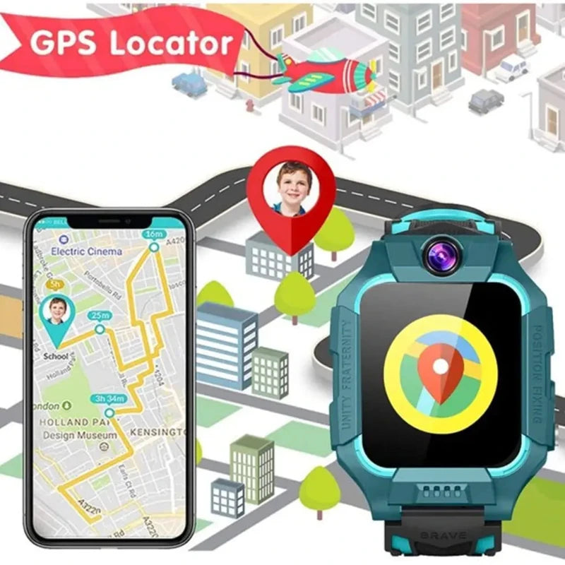 Kids Smart Watch Multifunctional GPS Location SOS Antil-lost Watch Ip67 Voice Function Sim Card Smart Watch Kids Gift