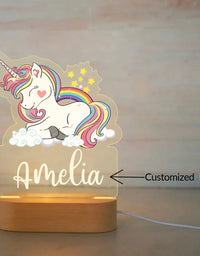 Personalized Children Animal Night Light Custom Name Acrylic Lamp Baby Kids Bedroom Decoration Neonate Christmas Birthday Christmas Gift
