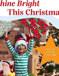 Funny LED Light Up Christmas Hat Plush Santa Hats with Bright Lights New Year Festive Holiday Party Supplies for Adults Kids
