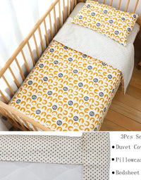 3 Pcs Baby Crib Bedding Set Cotton Bed Linens Boy Girl Cot kit Include Pillowcase Sheet Duvet Cover Children Room Decoration
