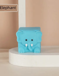 Cute Animals Blocks Toy Silicone Toys Rubber Months Cube 3D Sensory Kids Bath Touch 6 Pcs Grasp Stacking
