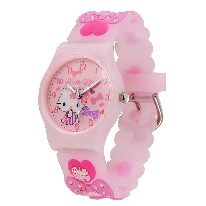 New Sanrio Silicone Watch Kawaii Cartoon Cinnamoroll Hello Kitty Melody Kuromi Quartz Watches Cute Anime Birthday Gifts for Kids