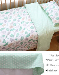 3 Pcs Baby Crib Bedding Set Cotton Bed Linens Boy Girl Cot kit Include Pillowcase Sheet Duvet Cover Children Room Decoration
