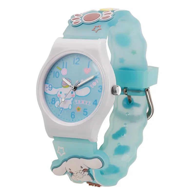 New Sanrio Silicone Watch Kawaii Cartoon Cinnamoroll Hello Kitty Melody Kuromi Quartz Watches Cute Anime Birthday Gifts for Kids