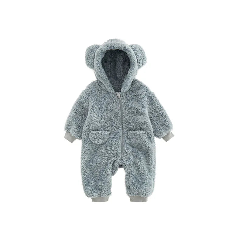 0-2Y Newborn Baby Rompers Spring Autumn Warm Fleece Baby Boys Costume Baby Girls Clothing Animal Overall Baby Outwear Jumpsuits