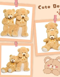 Tezituor Big Teddy Bear,52'' Giant Stuffed Animal Plush,Light Brown Soft Gifts for Valentine, Christmas, Birthday.
