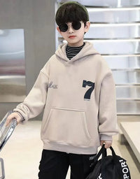 Boys Fashion Hoodies 2024 Autumn Winter Kids Sweatshirts New Handsome  Long Sleeved Clothes Big Children Loose Hooded Tops
