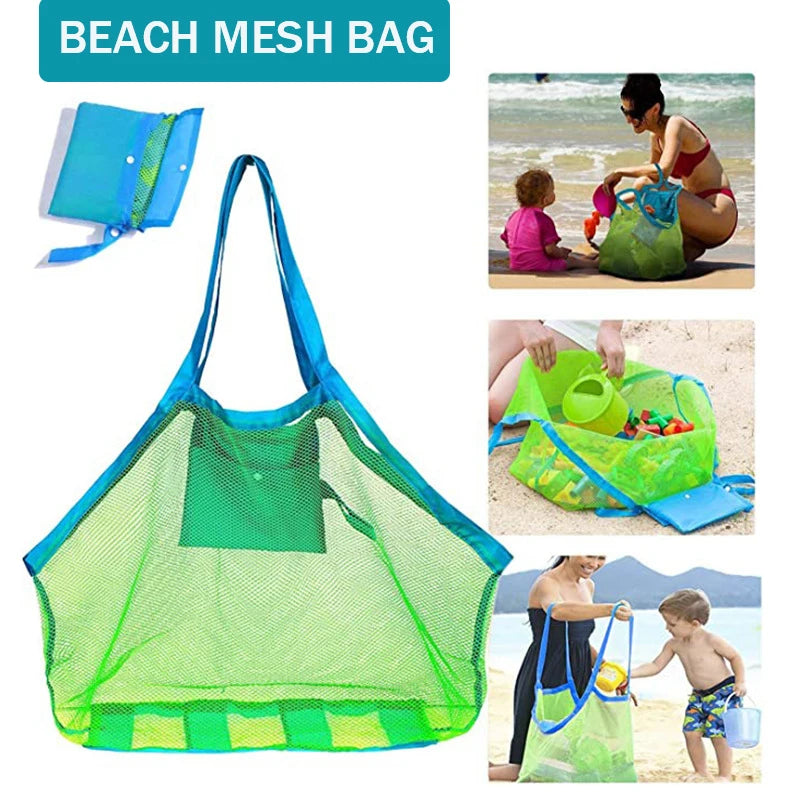 Children Sand Away Protable Mesh Bag Kids Toys Storage Bags Swimming Large Beach Bag Clothes Toy Storage Sundries Backpack