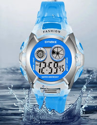 Student Electronic Watch Waterproof Sports Children Watch Glow Multi Function Digital Watch Seven Colors Light Gift
