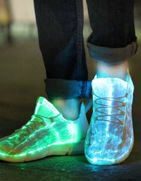 Kids Adults Luminous Glowing Sneakers Led Fiber Optic Shoes for Girls Boys Men Women Party Nightclub USB Recharge Glowing Shoes
