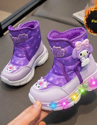 Sanrio Children Snow Boots Girls Princess Boots Cute Melody Non-slip Thicken Cotton Shoes Baby Soft Cartoon Boots
