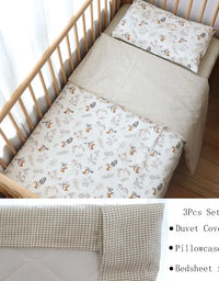 3 Pcs Baby Crib Bedding Set Cotton Bed Linens Boy Girl Cot kit Include Pillowcase Sheet Duvet Cover Children Room Decoration
