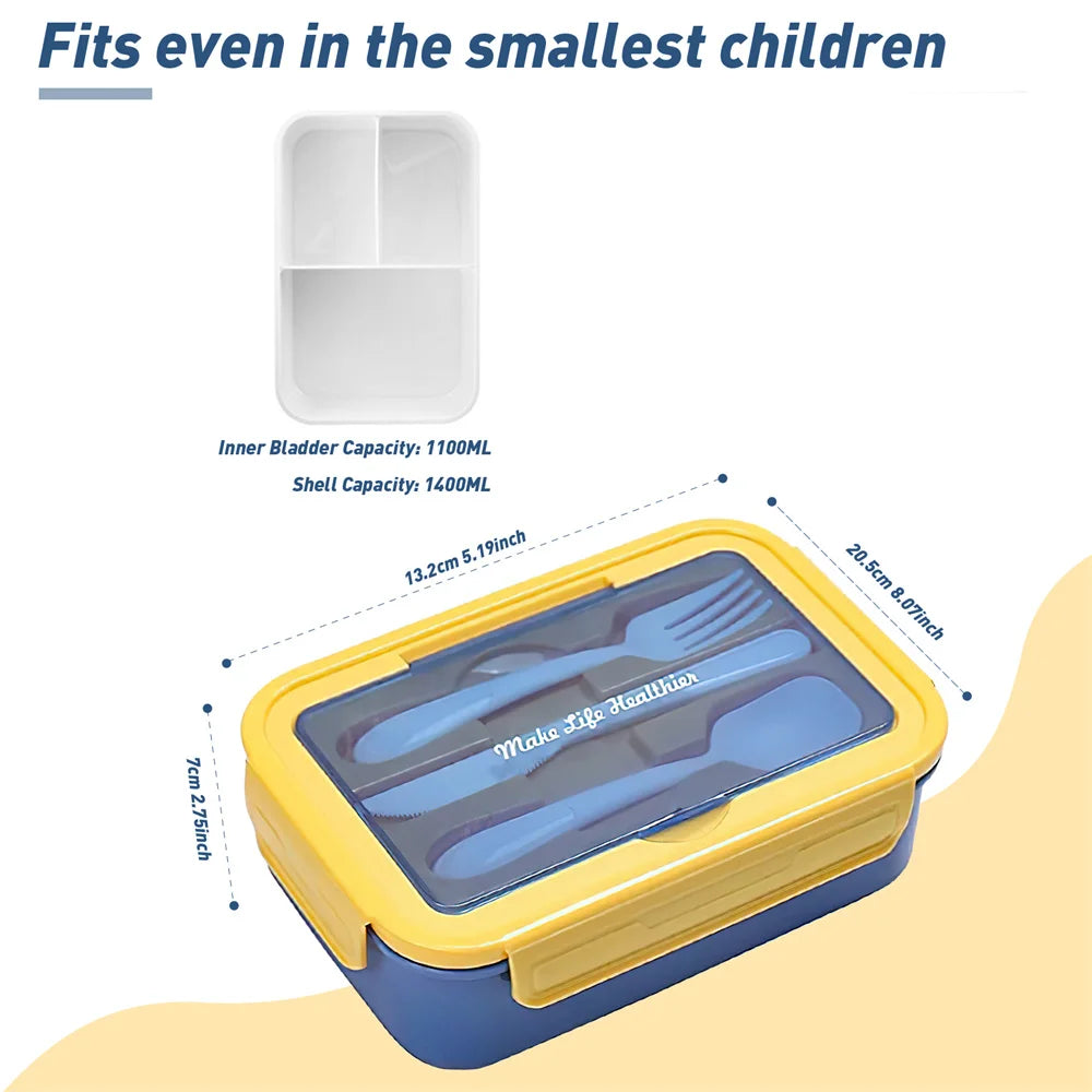 Lunch Box Food Warmer Portable Kids Childen Food Container In The Microwave Heating Leakproof Thicker PP Plastic Split Lunch Box