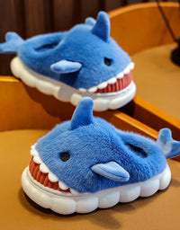 Children's Cotton Slippers for Boys and Girls Cute Cartoon Shark Slippers Autumn and Winter Home Indoor Baby Thick-soled Slip...
