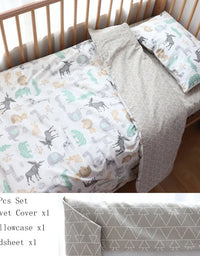 3 Pcs Baby Crib Bedding Set Cotton Bed Linens Boy Girl Cot kit Include Pillowcase Sheet Duvet Cover Children Room Decoration
