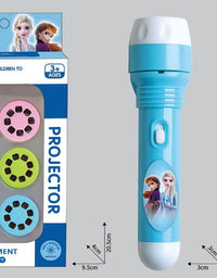 Disney Frozen Elsa kids Projection Flashlight Light-emitting Mickey 24Patterns Illuminated Projection Led Party Decor kids toy
