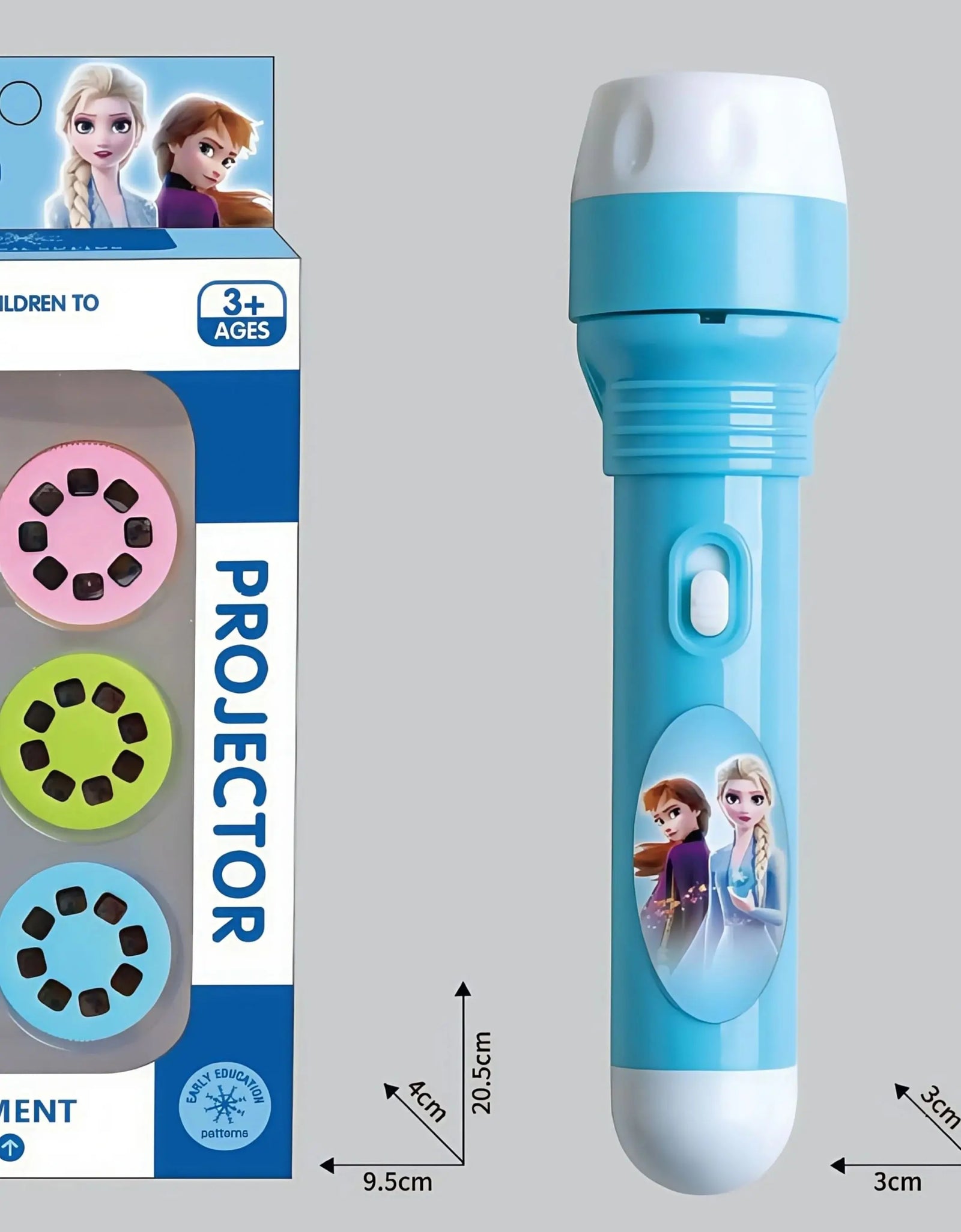 Disney Frozen Elsa kids Projection Flashlight Light-emitting Mickey 24Patterns Illuminated Projection Led Party Decor kids toy