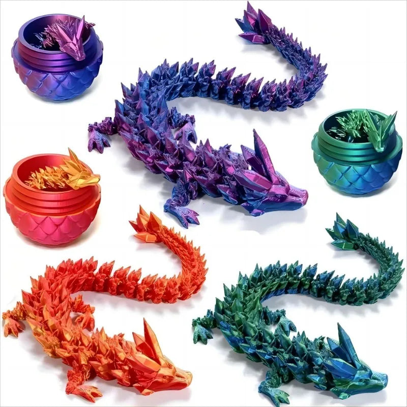 1/2PCS 3D Printed Dragon Egg with Dragon Full Articulated Dragon Modle Movable Rotatable Articulated Desktop Ornament Kid Toy