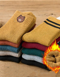 5 Pairs Warm Plush Kids Socks Autumn And Winter Plush Thicken Toddler Boys Girls Cotton Socks 1 to 12 Years Children Socks
