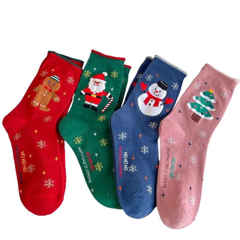 4 Pairs of Kids Christmas Socks, Cozy Comfy Funny Children Christmas Socks For Boys Girls Baby Toddlers Cotton Warm Socks